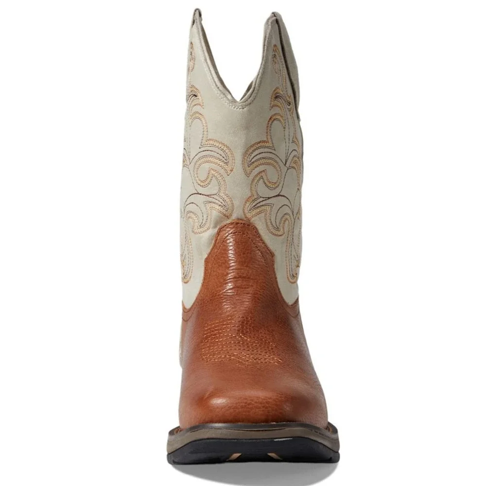 Roper Wilder Embroidered Square Toe Pull On Cowboy Mens Boot Size 9 D Casual